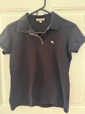 Burberry Black Short-Sleeve Polo with Signature Pony